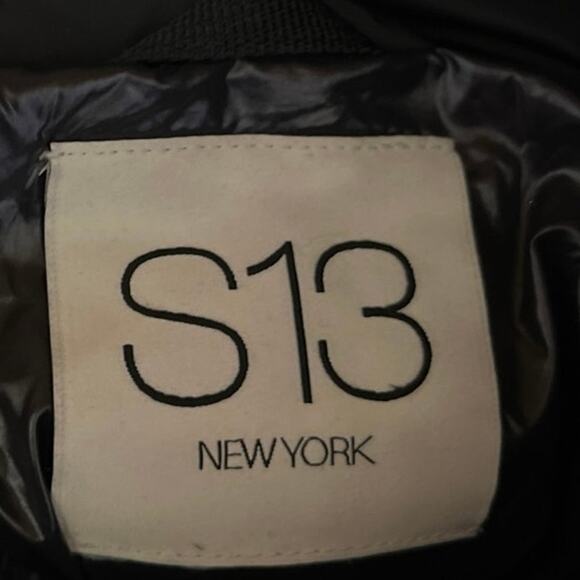 S13 Women's Black Faux Fur Shearling Hoodie Hooded Down Puffer Quilted Jacket S - Picture 4 of 5